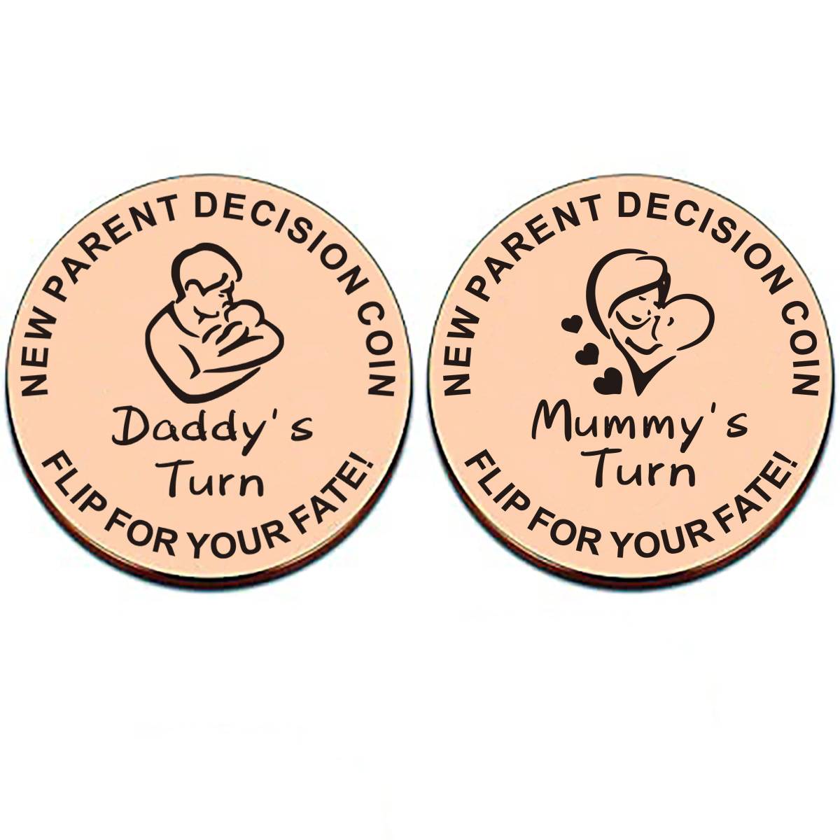 La mamá y el papá deciden moneda conmemorativa Navidad Regalo de Cumpleaños Amazon nuevo bebé padre decisión moneda