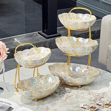 轻奢水果盘家用客厅多层下午茶点心架糖果盘子前台零食甜品盘商用