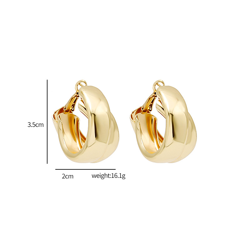 Gezeiten Mehrschichtiger C-förmiger Metallohrring Mit Kreativem Temperament-ohrring display picture 1