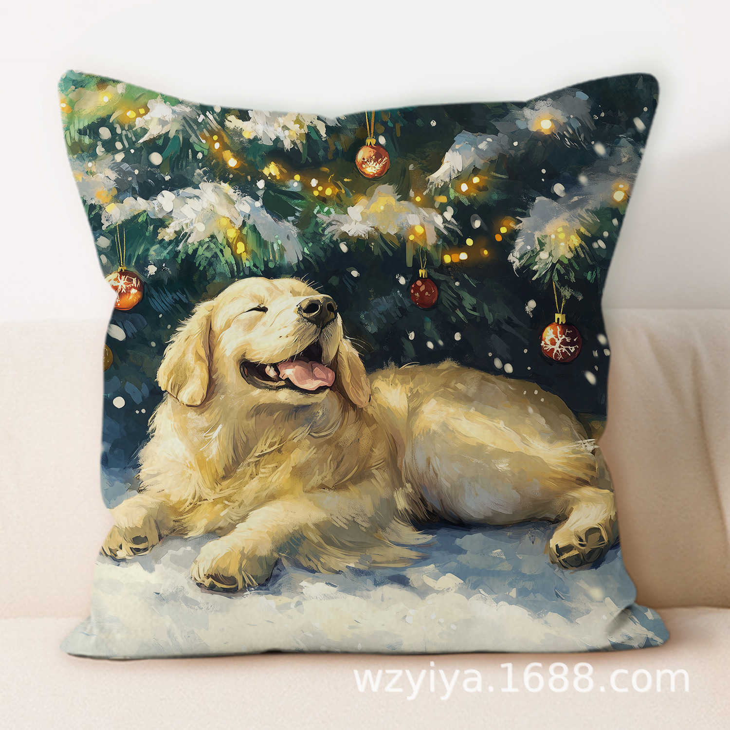 Navidad cachorro almohada cuadrada casa sala de estar sofá dormitorio cabecera almohada cuadrada sin cojín central