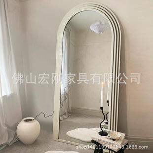 Internet Celebrity Hairdressing Shop Mirror Table with Countertop Multifunctional Single-sided Mirror Hairdressing Mirror high quality Oval Large Mirror Wall Hanging