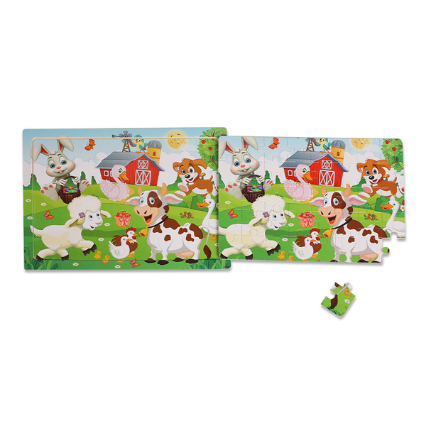 Young Kidsren's Wooden Puzzle Puzzle 40 Pieces Cartoon Theme Animal Space Enlightenment Early Education Educational Toy Gift