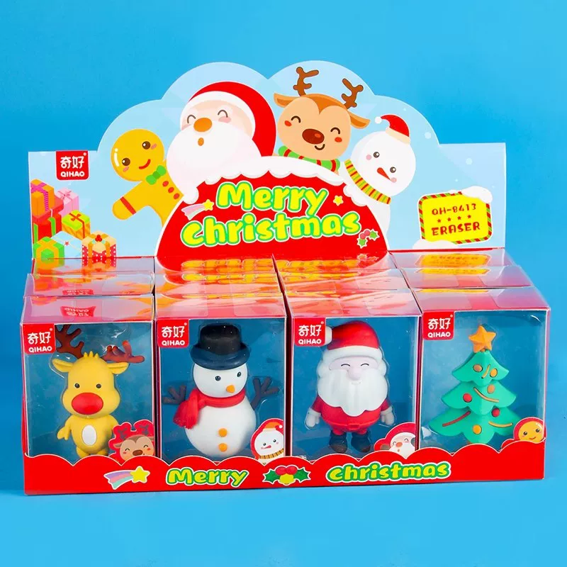 Christmas cute eraser, removable stationery for elementary school students, constructor, toy