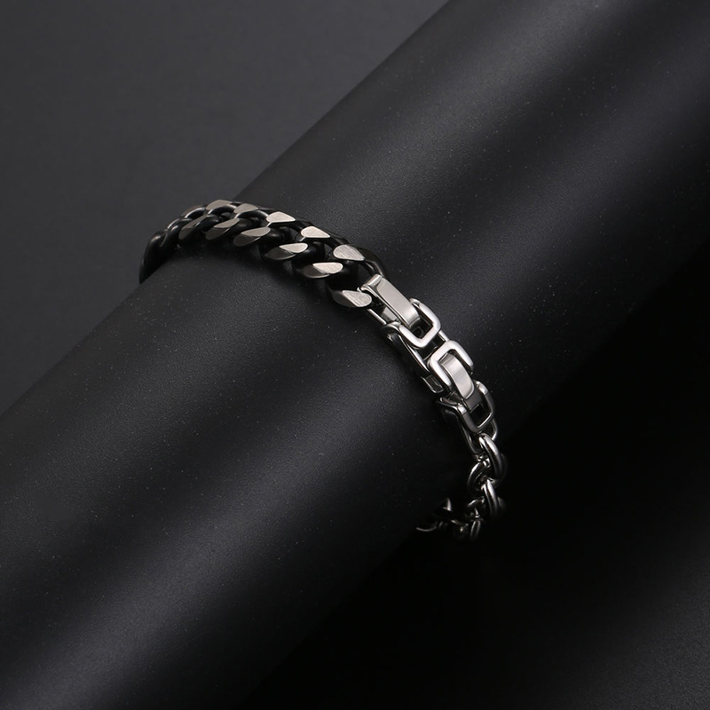 Men's Cuban Link Bracelet Stainless Steel Waterproof Jewellery_voghion.com