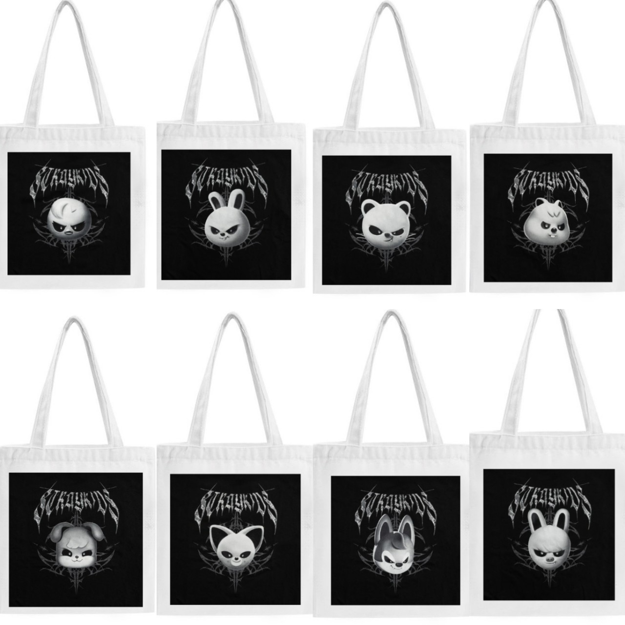 stray kids 2025ATE邪恶头像世巡演唱托特包拉链手拎单肩包棉布袋