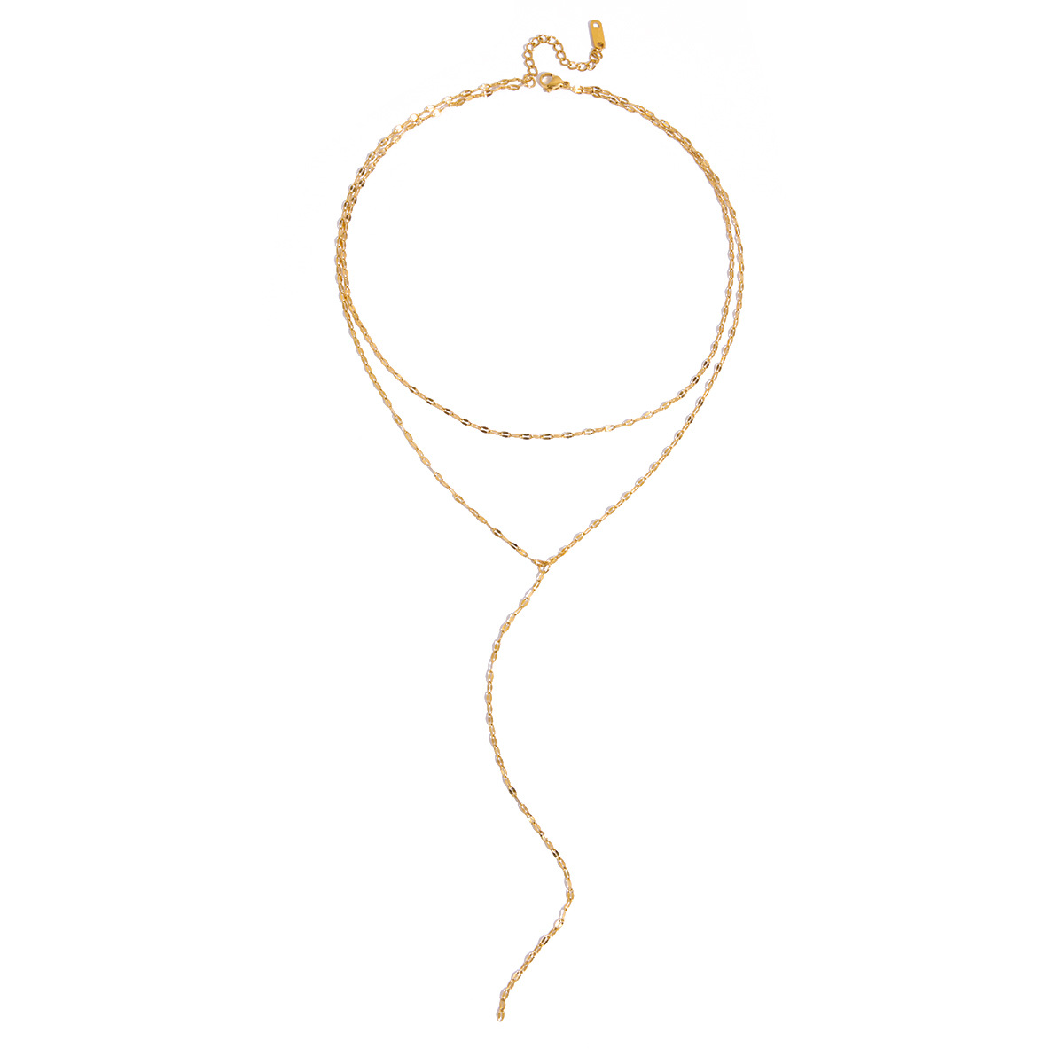 Wanxing Europa y los Estados Unidos doble acero de titanio accesorios collar de acero Y mujer 18 quilates joyas de oro transfronterizas nicho de diseño joyas lujosas