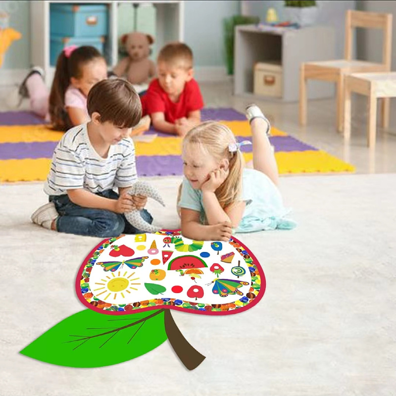 Nuevo fieltro para niños juguetes de rompecabezas para niños fiesta de cumpleaños colgante oruga hambrienta artesanía fieltro kit