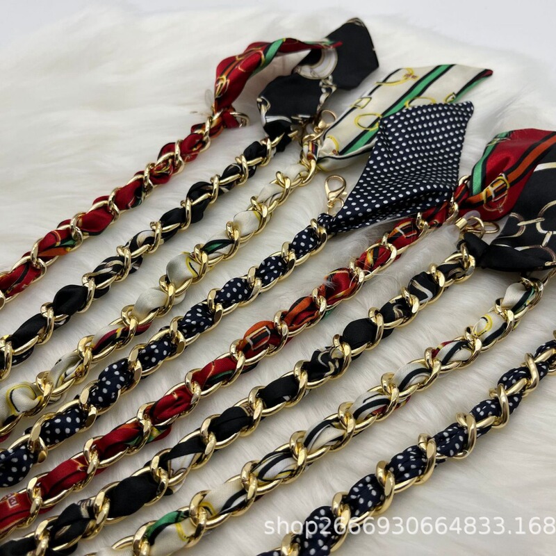 Cross-border Wholesale Silk Scarf Chain Glasses Rope Glasses Chain Bag Chain Thick Paragraph Stylish Chain