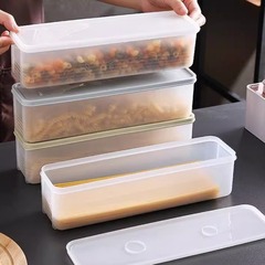 面条收纳盒厨房冰箱塑料长方形食品保鲜盒家用带盖杂粮食物密封盒