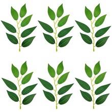 厂家直销跨境仿真绿植绿叶沙枣叶柳叶批发人造花植物枣叶花束配件