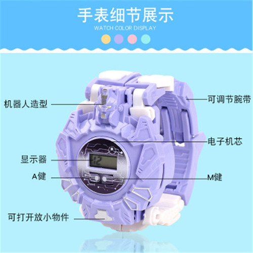 Electronic children's watch, transforming robot watch, floor push toys, kindergarten, small prizes, gifts, wholesale