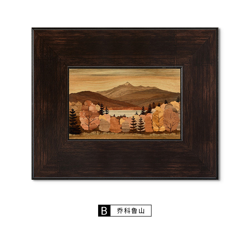 B款 喬科魯山 / 40*30（胡桃色實木框+油畫布）