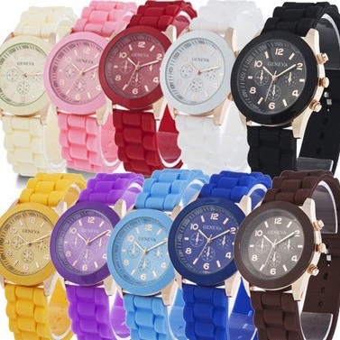 Silicone jelly watch (Geneva), women’s Korean casual student style, colorful options