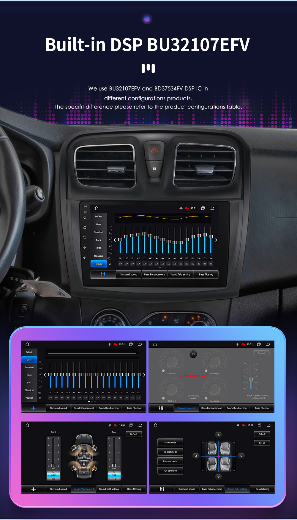 Suitable for 12-19 Renault Logan/Dacia Central Control Large Screen Android Large Screen Reversing Image Navigation Gps
