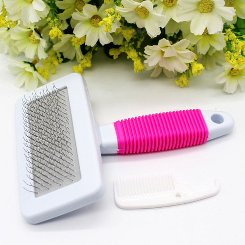 Pet comb, wavy plastic handle dense comb, bubble shell, pet pin comb with small comb 2 specifications, pet supplies 6