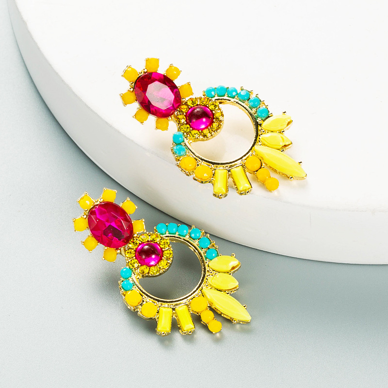 fashion geometric acrylic color flower earringspicture4