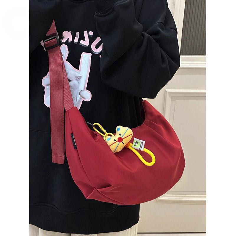 休闲百搭斜挎包轻便外出日系ins复古饺子包包女大学生单肩包|undefined
