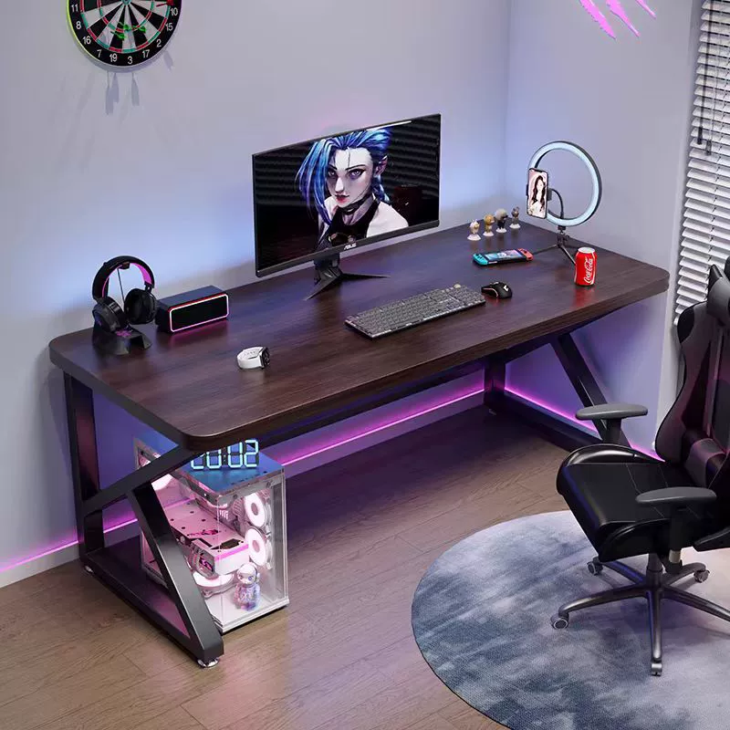 Большой компьютерный стол из массива дерева, двойной столешница, для спальни, домашнего офиса, большой длинный стол, рабочий стол, игровой стол