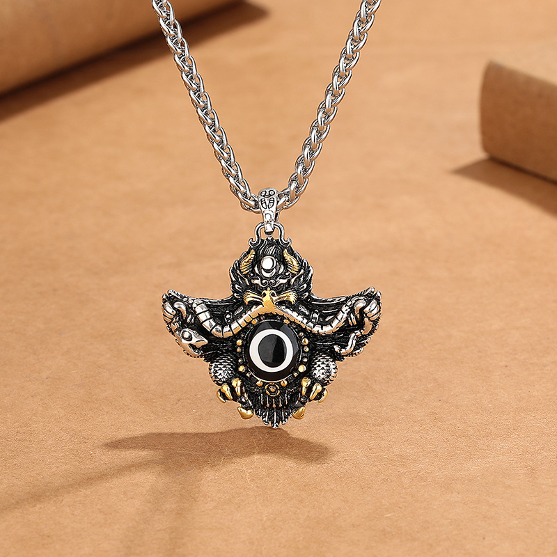 Retro Ethnic Style Xizang Gold Wing Dapeng Bird Necklace Men's Old Craftsmanship High Sense Trendy Creative Niche Jewelry