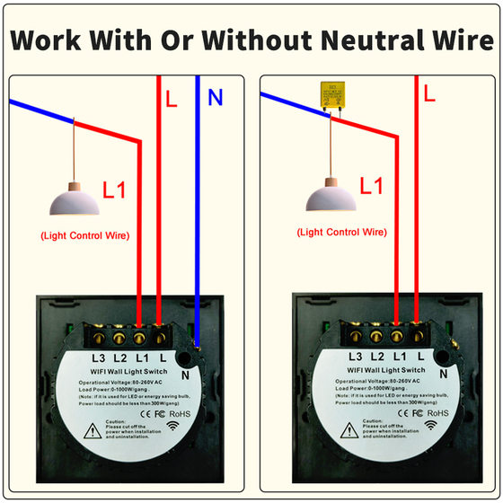 Graffiti WIFI Smart Touch Switch European Gauge US Gauge Single Zero Fire Universal Tempered Glass Panel Home RF433