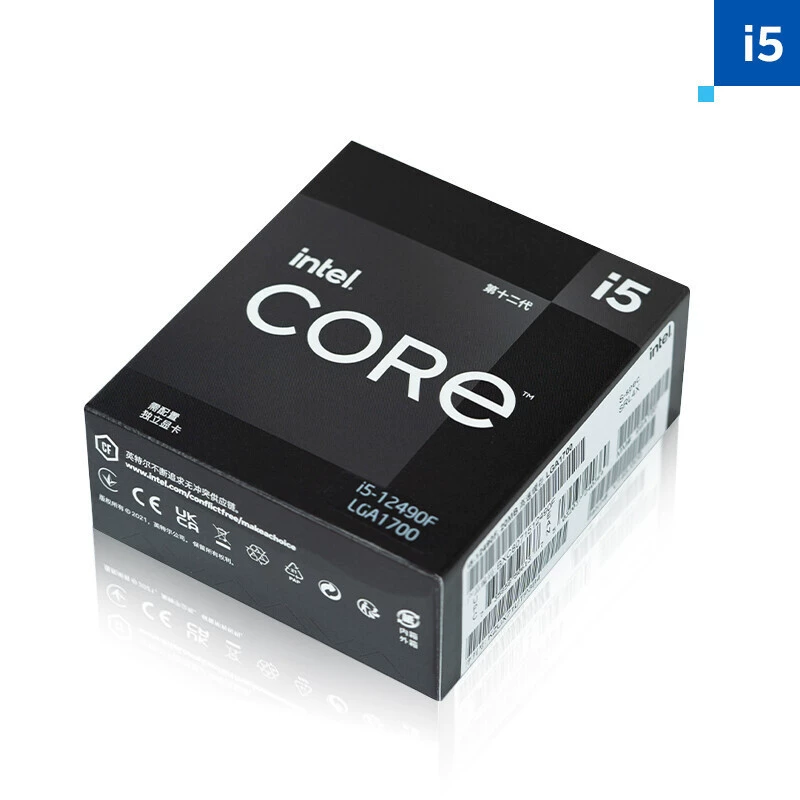 Intel/英特尔 I5-12490F盒装CPU 主频3GHz 适用于H610/b660/z690主板