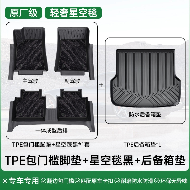 Accord | Magotan Universal Foot Pad - double-layer-set-black-starry-sky-blanket-tpe-door-sill-floor-mats-trunk-mat
