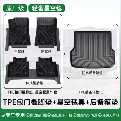 Floor Mats Full Surround | Universal Foot Pad - double-layer-package-black-starry-sky-blanket-tpe-bag-threshold-mat-trunk-mat