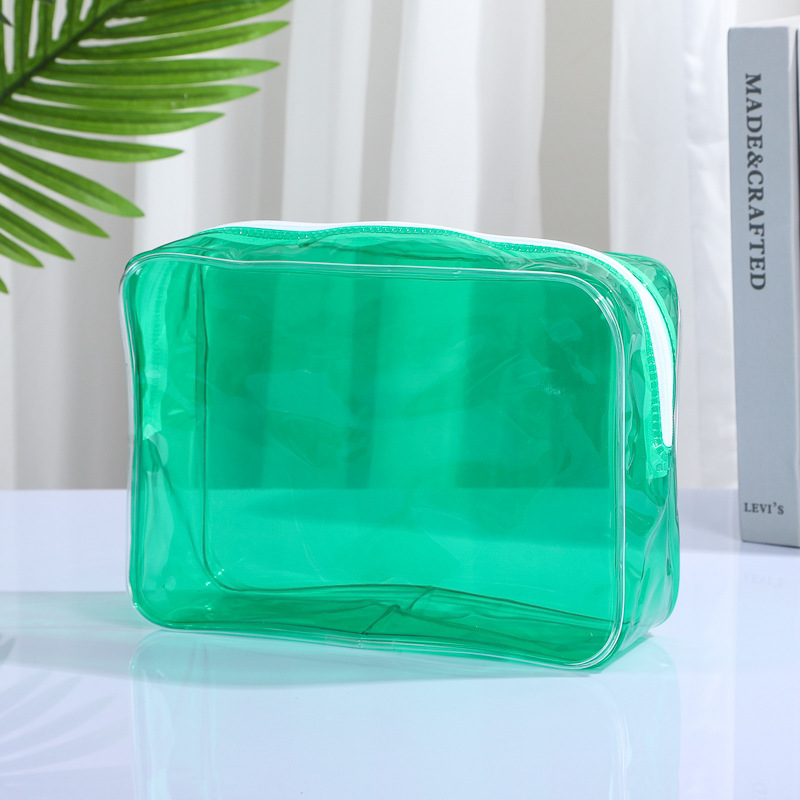 Bolsa de lavado de viaje de cuatro piezas Bolsa de cosméticos de PVC engrosada Bolsa de almacenamiento con cremallera impermeable y a prueba de polvo de gran capacidad image 10