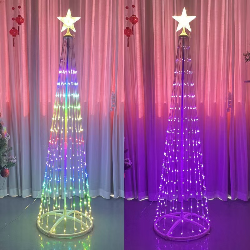 Decoración de Navidad LED slide color árbol de Navidad forma de ventana de la escena de vacaciones atmósfera de diseño creativo de luces