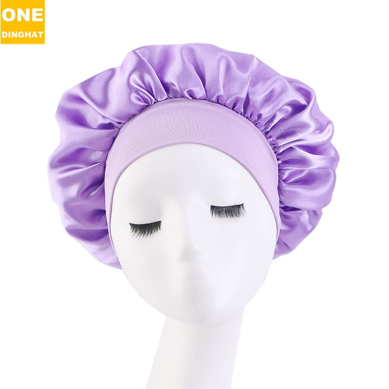 Sleeping Hat TJM-301 — Wide-Edge High-Elastic Ladies Hair Care Cap, Satin-Look, 56–58 cm