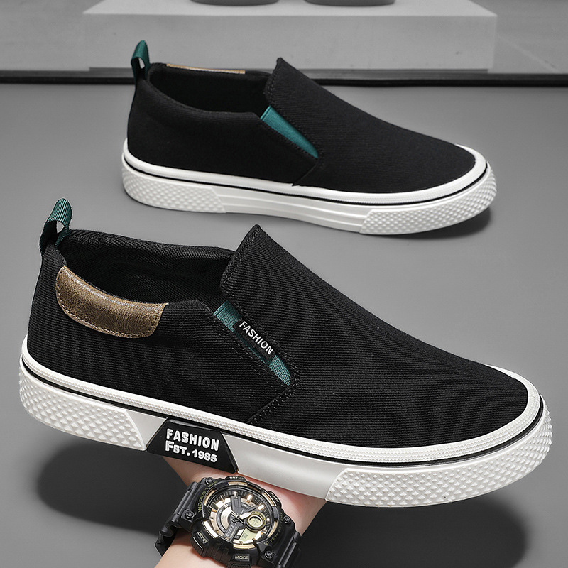 Tenis de Lona Sin Agujetas para Hombre, Sintético PU y PVC, Ligero, Transpirable, para Uso Diario image 5