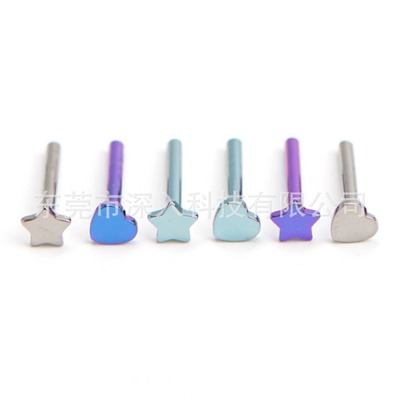 G23钛合金唇钉插针底座耳钉花星星爱心F136钛人体穿刺饰品|ms