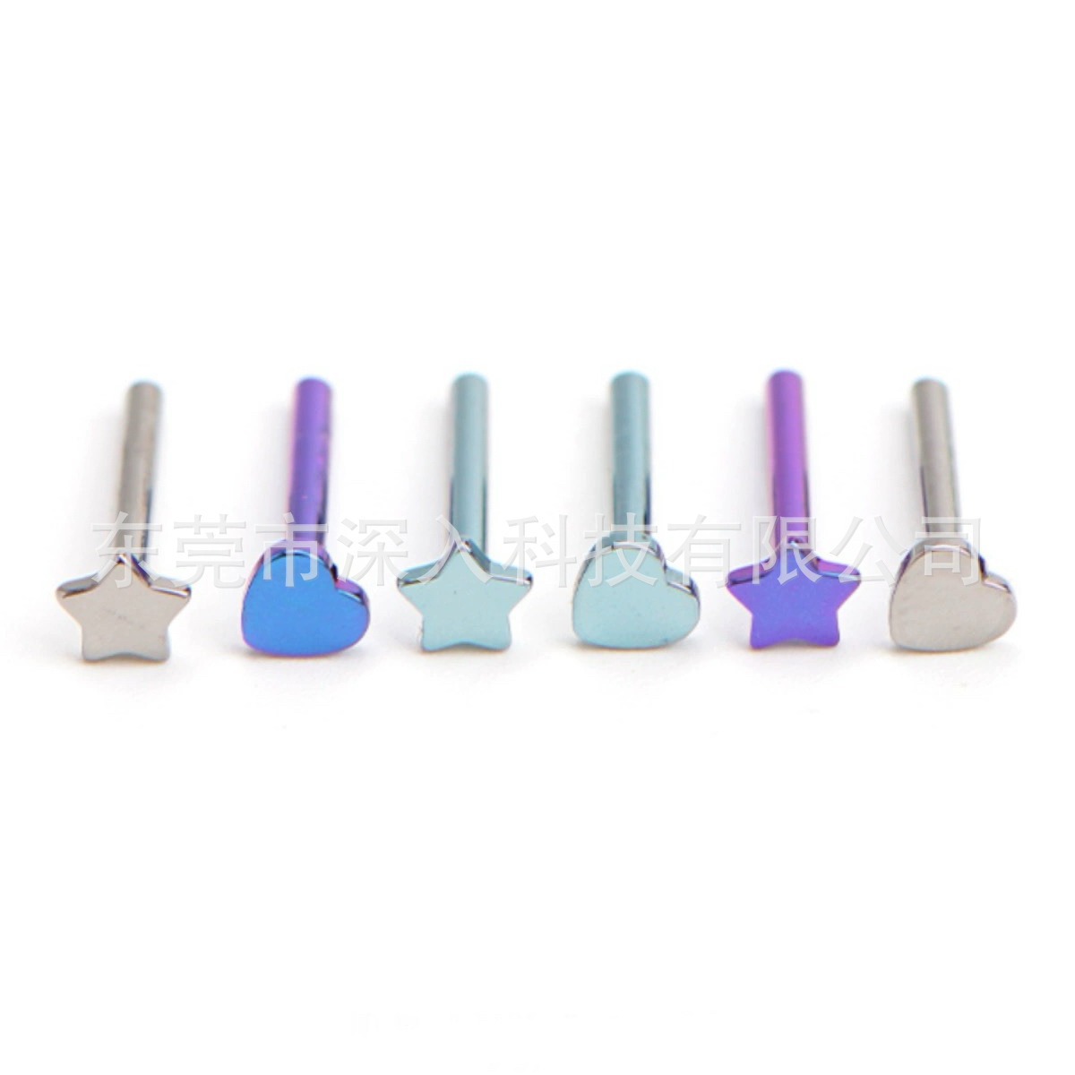 G23钛合金唇钉插针底座耳钉花星星爱心F136钛人体穿刺饰品|ms