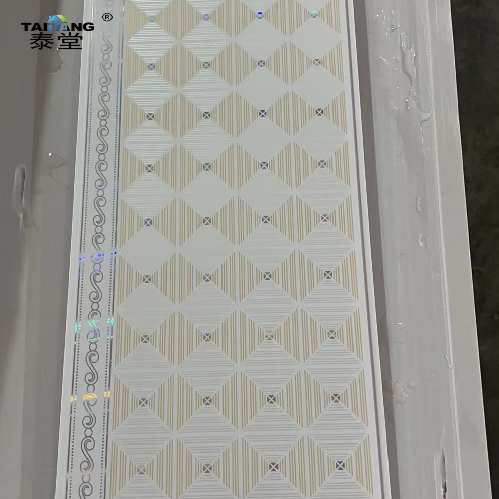 Honduras 250*7Mm Tablilla Cielo Falso Pvc Ceiling hebilla larga estampada