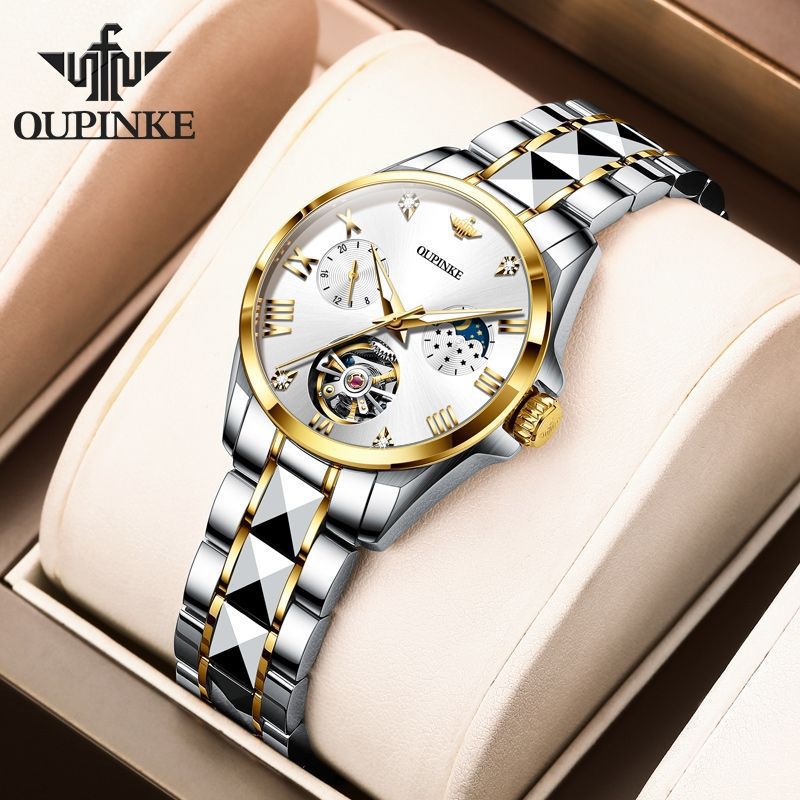 Swiss New Women's Watch Mechanical Watch Fully Automatic Waterproof Luminous High-End Valentine's Day Romantic Gift
