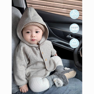 Baby Coat Spring and Autumn Baby Early Autumn Clothes Western-style Casual Baby Hooded Out Cardigan Autumn