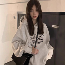 美式连帽卫衣女2025秋冬新款加厚加绒上衣ins外套慵懒风宽松版型