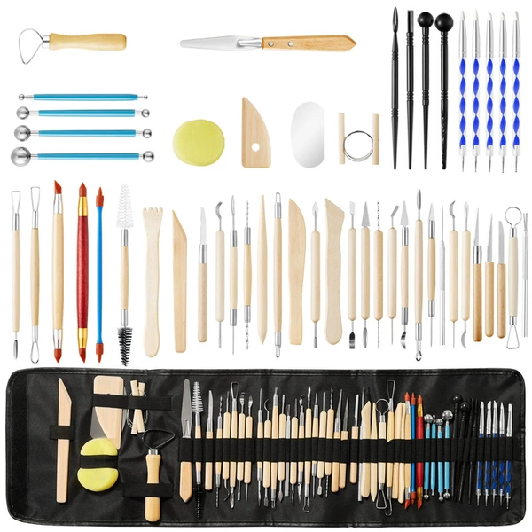 Clay, set, pencil, cloth bag, 52 pieces