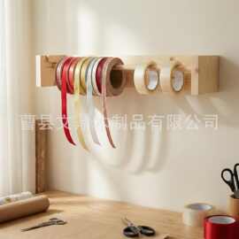 跨境木质画架纸卷架壁挂式牛皮纸卷架壁式画架棕色纸卷肉纸分配器