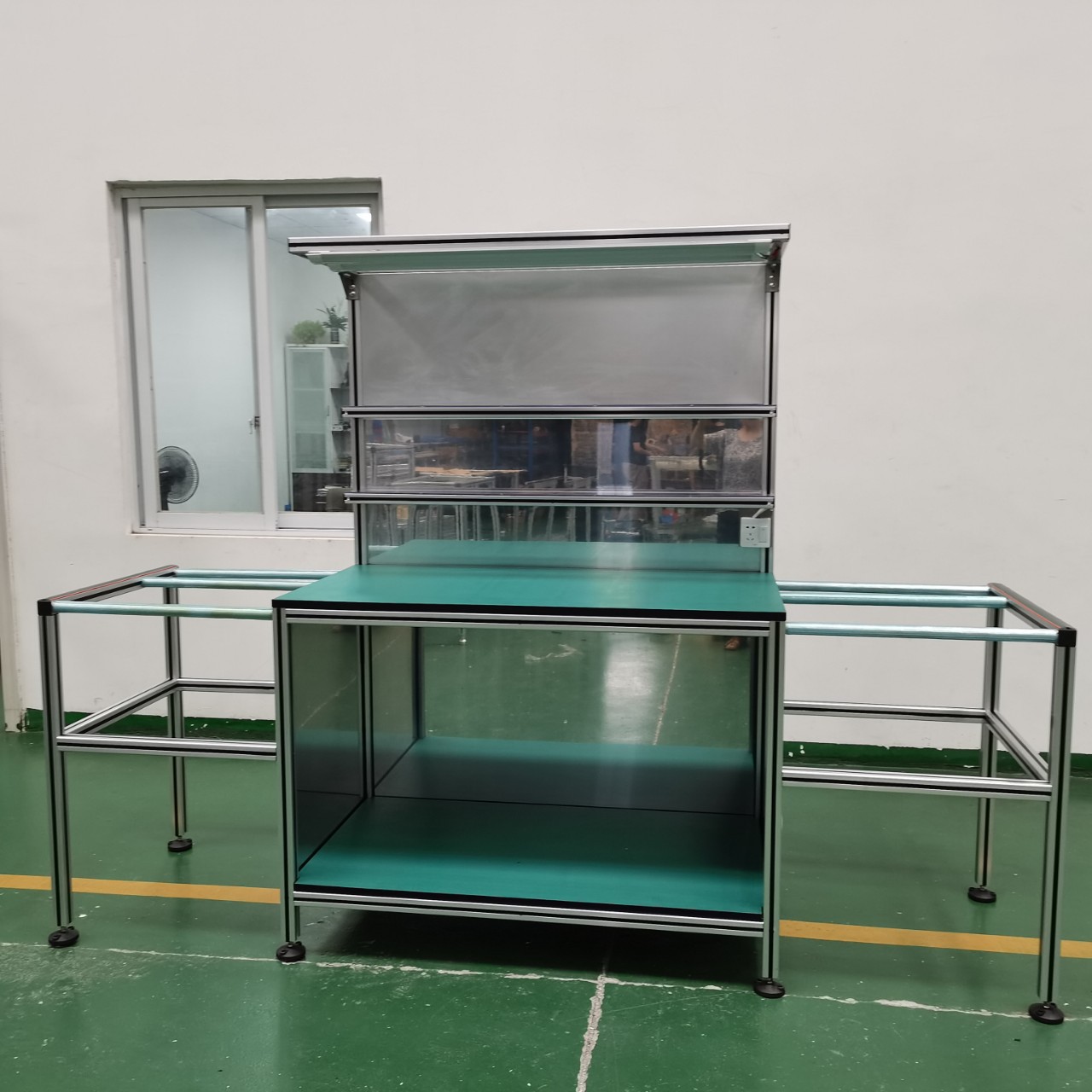 成都工业铝型材柜子制作 铝合金方管 防静电组装工作台 工作桌