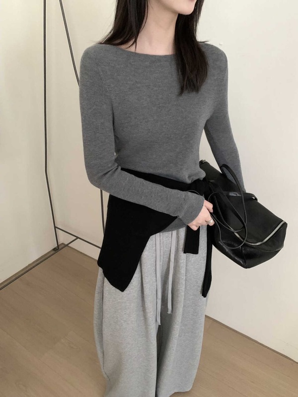 含5.2羊毛 2025秋冬羊毛针织衫女一字领百搭显瘦保暖内搭打底衫|undefined
