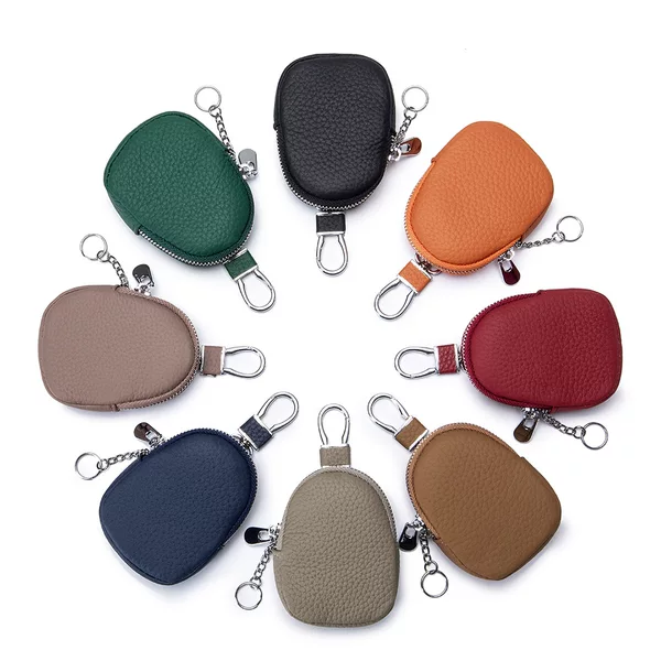Fashionable Soft Leather Texture Coin Purse, Mini Multi-Functional Key Storage Bag, Universal Earphone Case, First-Layer Cowhide Wallet