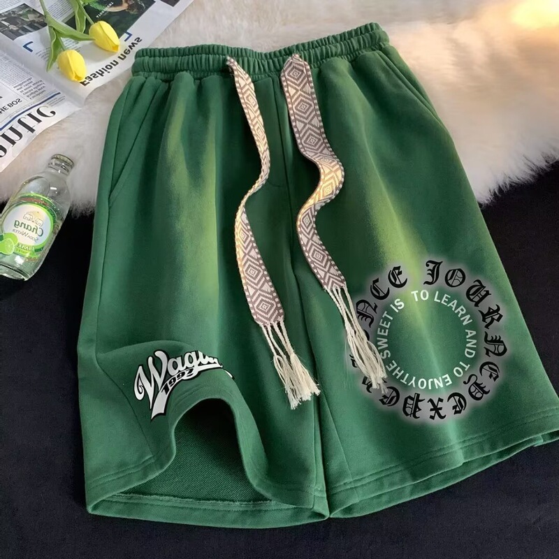 Elastic Waist Shorts for Men, Summer Drawstring Basketball Sports Shorts, American High Street Style, Plus Size Casual Shorts