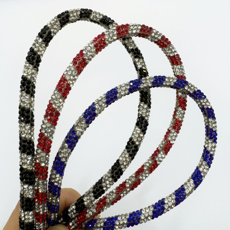 彩色满钻石绳子玻璃抽条diy饰品配件 服装辅料蝴蝶结挂绳钻管批发