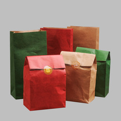 Vintage Red Kraft Paper Gift Bag 150g Thickened Souvenir Wedding Candy Bag Holiday Gift Packaging Bag 