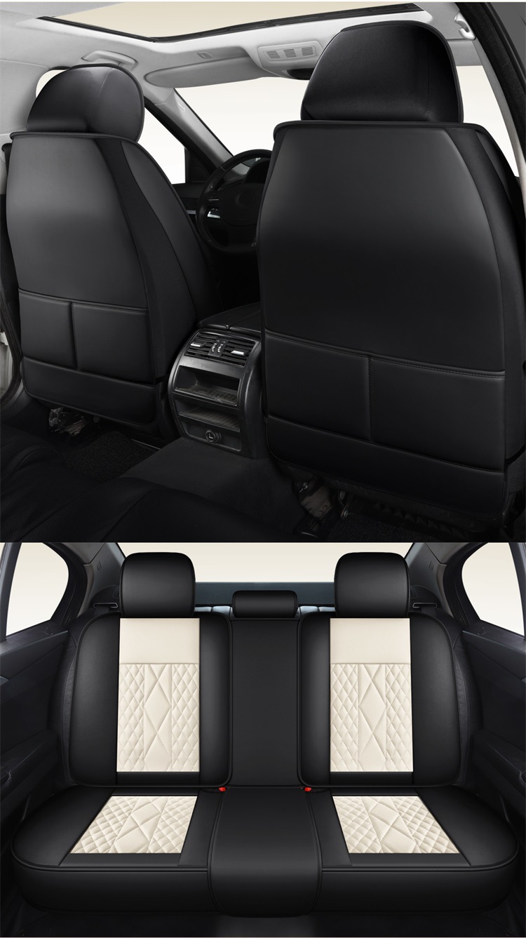 Car Seat Cushion, Suitable for All Seasons, Breathable in Summer, New Style, Fresh, Full Leather Seat Cover, Car Seat Cover, Waist Protection Integrated Seat Cushion
