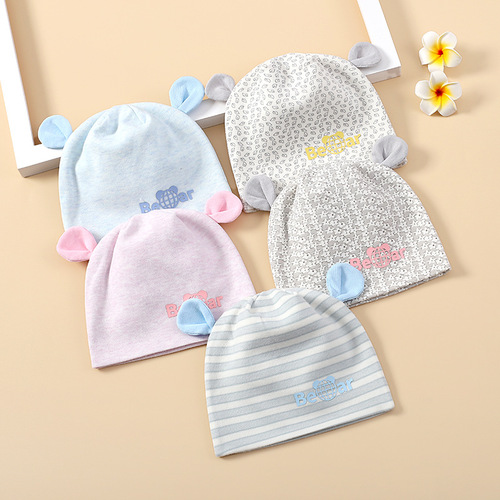 Baby fetal cap 0-3 months newborn confinement cap baby delivery room double-layer head protection hat children's hat