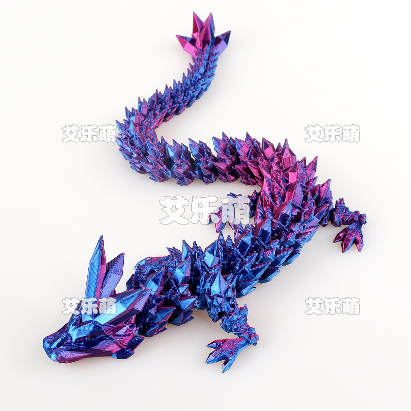 跨境爆品3D打印中国水晶龙神龙工艺品摆件礼物网红创意手办玩具