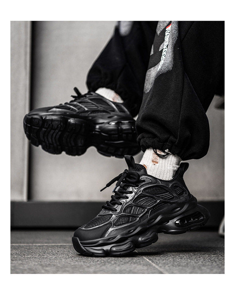 Giày sneaker nam cổ thấp buộc dây đế dày bọc da phong cách thời trang, giày thể thao tăng chiều cao — Cà phê ZS-F 8965m, ZS-F8965 Xingka, ZS-F8965 màu đen chi tiết 20