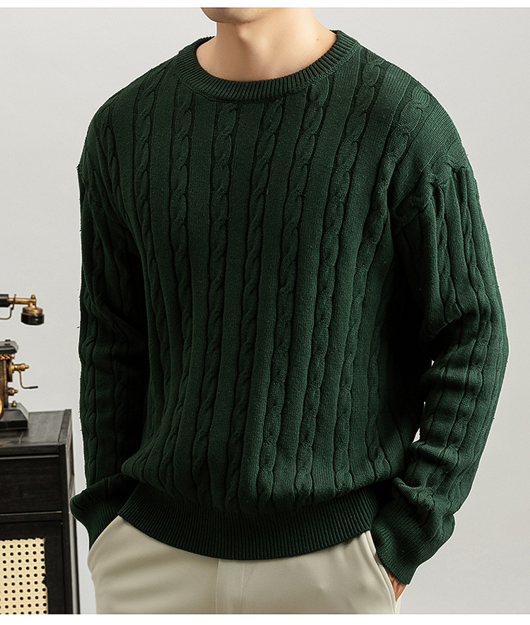 Cable Knit Crew-Neck Sweater